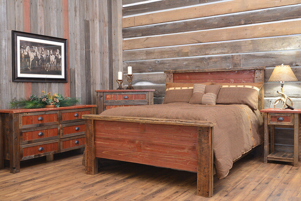 Red Barnwood Bed