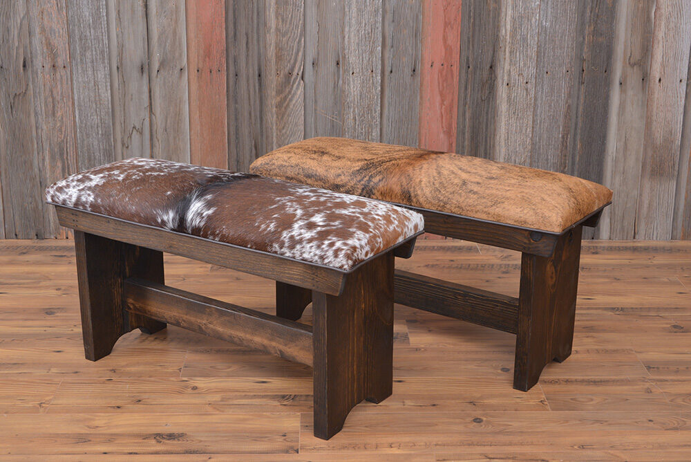 3ft Cowhide Bench Back At The Ranch