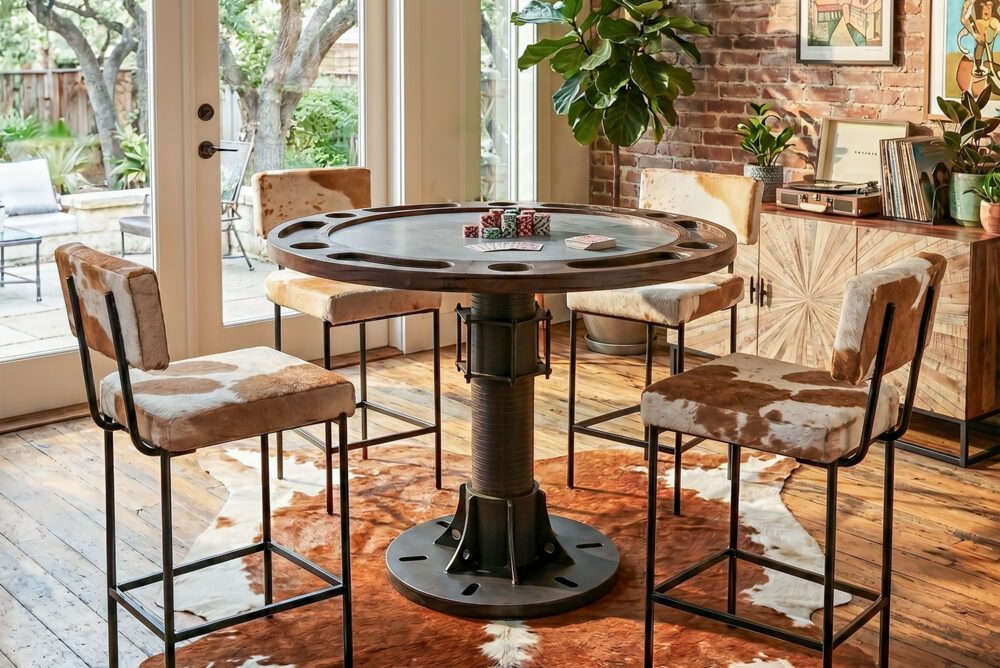 Nola 18" Counter Chair in Brown Hair on Hide