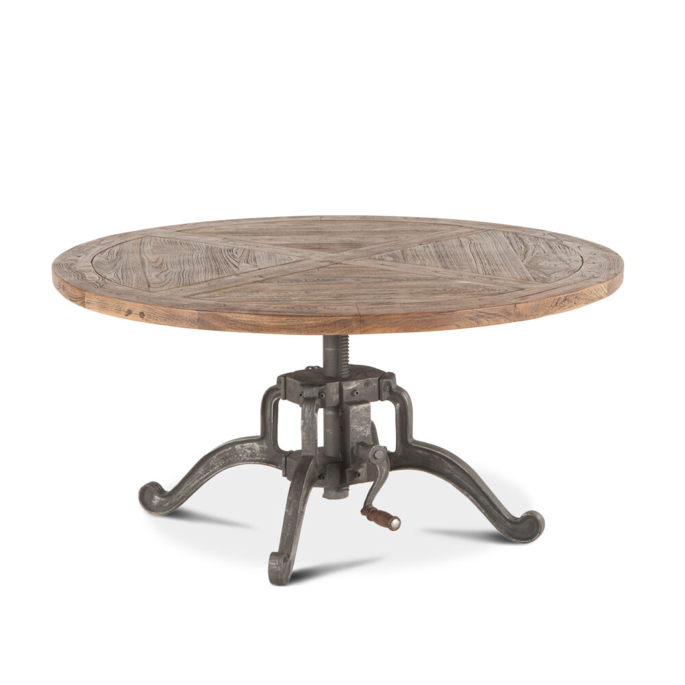 Industrial Loft Coffee Table, round, weather gray