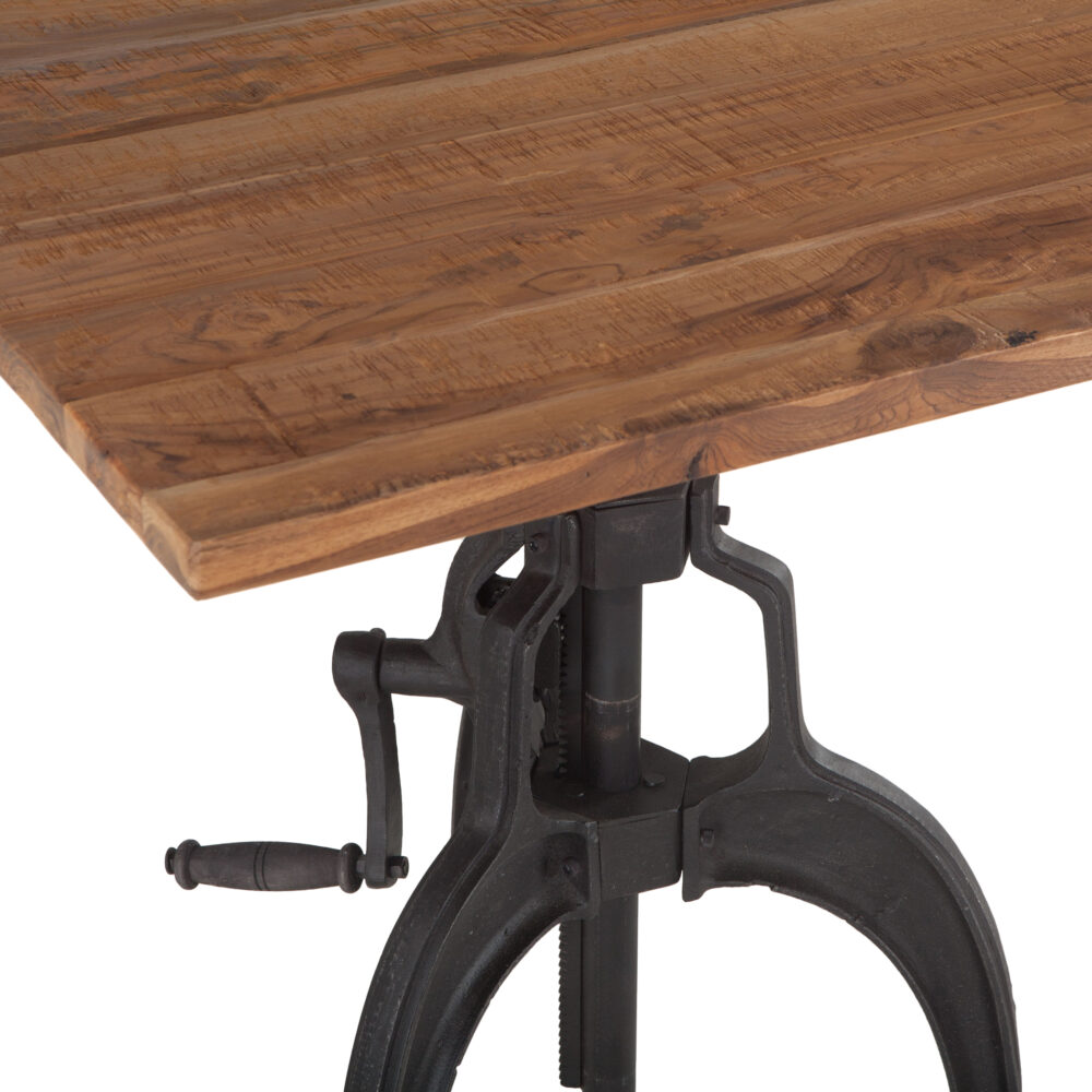 Industrial Loft Dining Table 30in- sq.- adj.- iron base