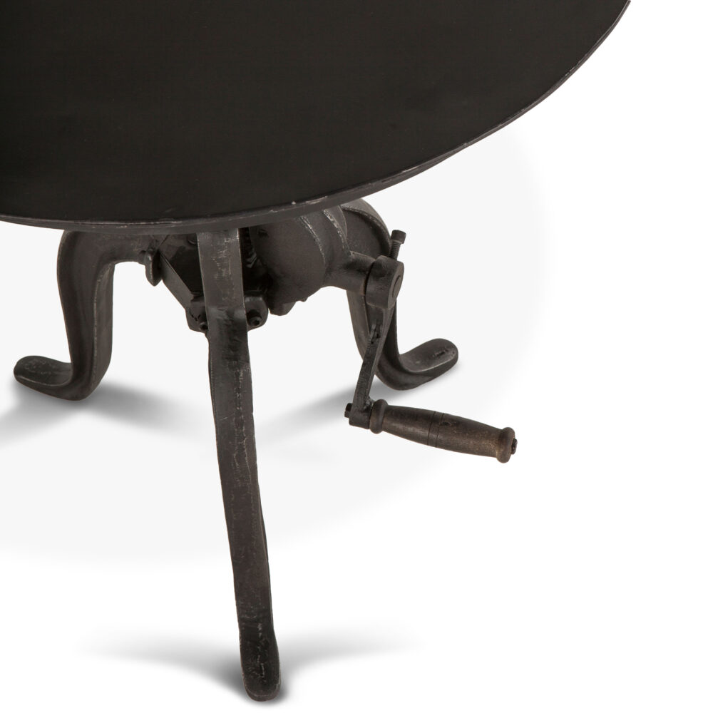 Industrial Loft Side Table 24in- round- adjustable- black
