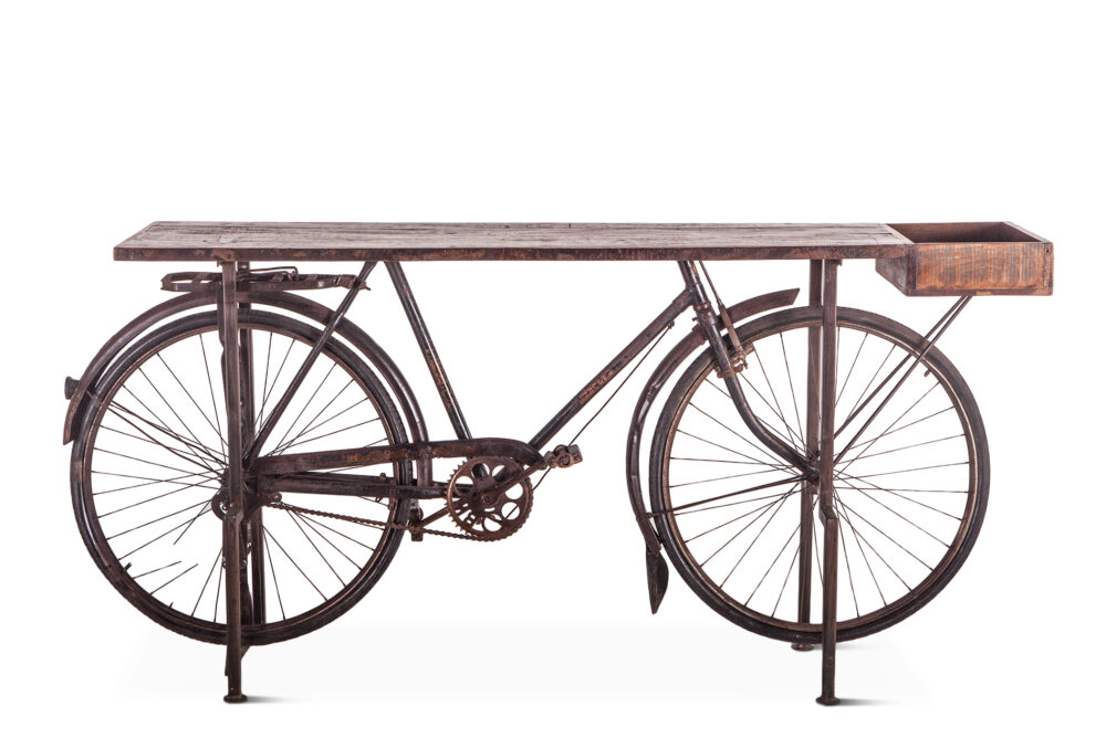 Iron Bicycle Console Table W/ WD TOP