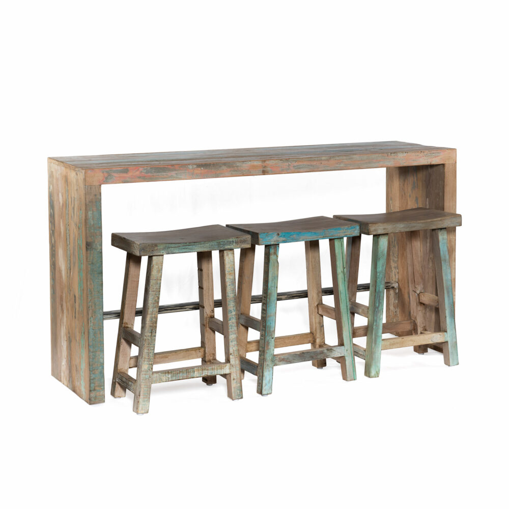 Ibiza Console Gathering Table 66in (3 Stools)
