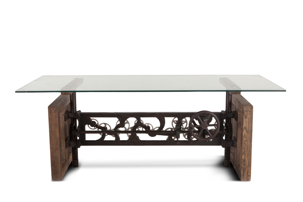 Steampunk Adjustable Dining Table 79in