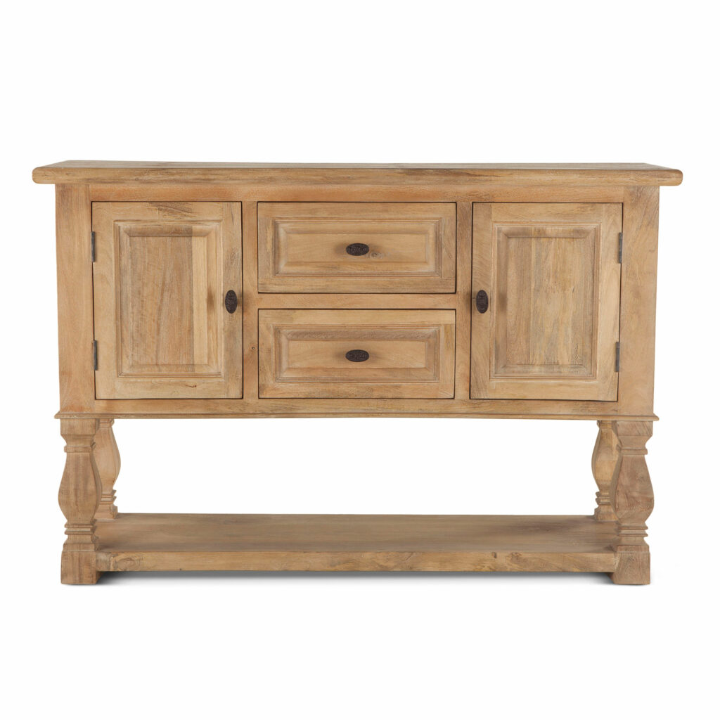 San Rafael 64Inch Mango Wood Buffet in Antique Oak Finish Back at