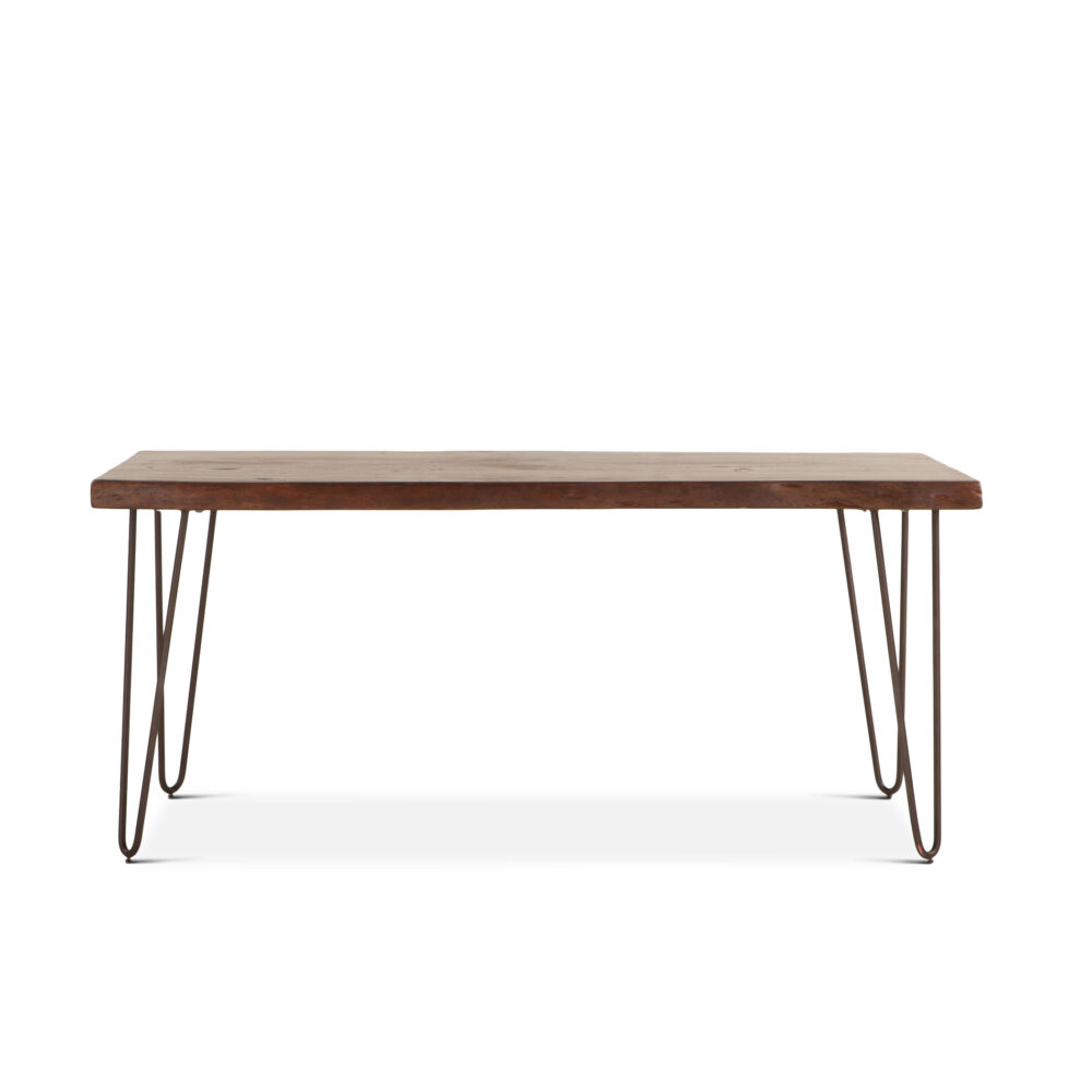 Vail 68-Inch Acacia Wood Live Edge Dining Table in Walnut Finish