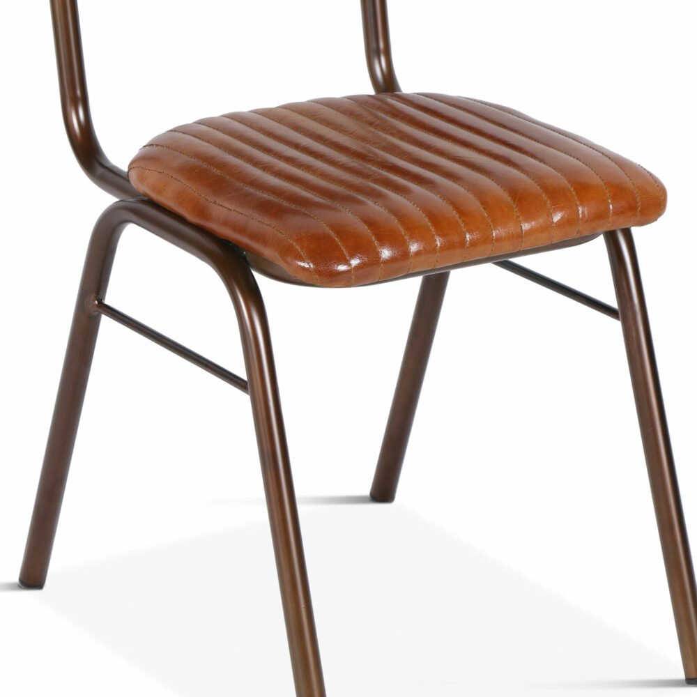 Bob Iron Chair Leather Seat