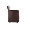 Peabody Brown Leather Wheeled Armchair