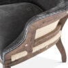 Elizabeth Gray Velvet Armchair with Exposed Frame and Solid Wood Legs