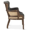 Elizabeth Gray Velvet Armchair with Exposed Frame and Solid Wood Legs
