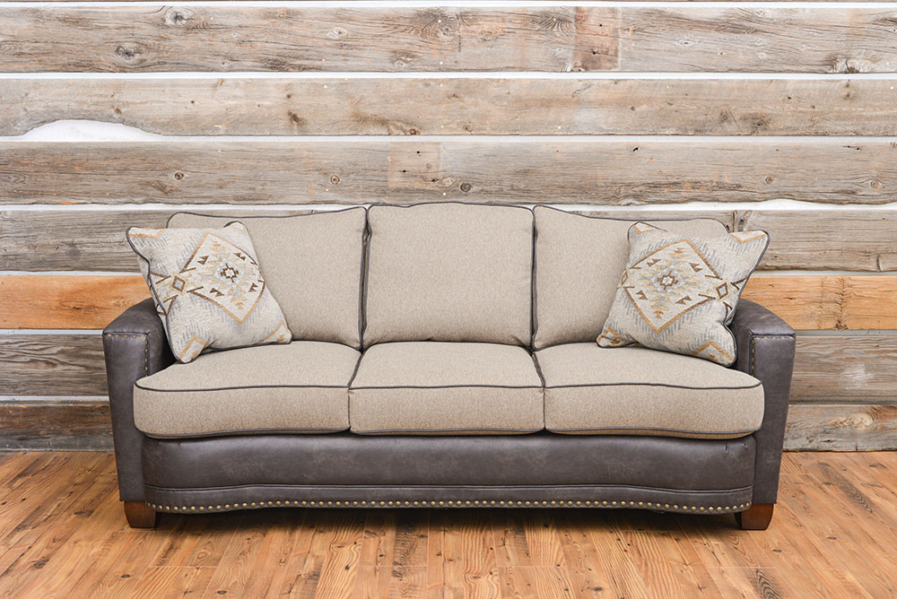 flanders 84 leather sofa in palance steel