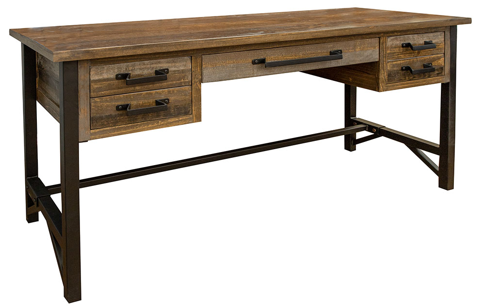 Bowery Marble and Reclaimed Wood Desk