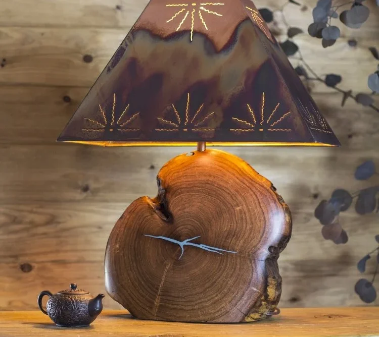 Mesquite Turquoise Inlay Lamp - 27"