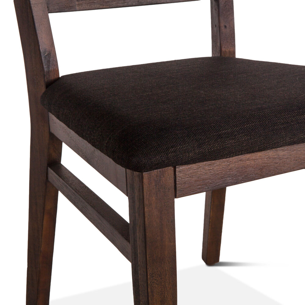 Urban Loft Dark Brown Acacia Wood Upholstered Dining Chairs, Set of 2