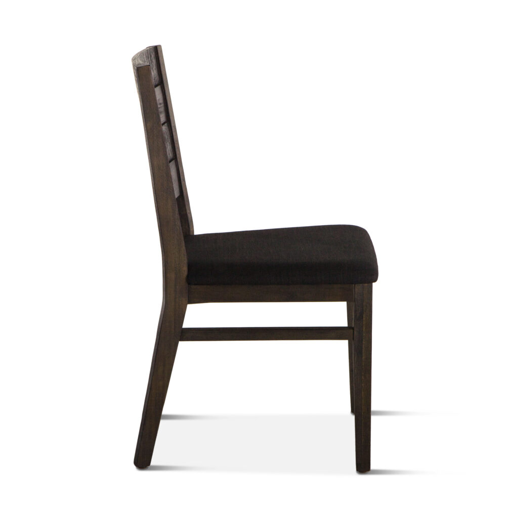 Urban Loft Dark Brown Acacia Wood Upholstered Dining Chairs, Set of 2