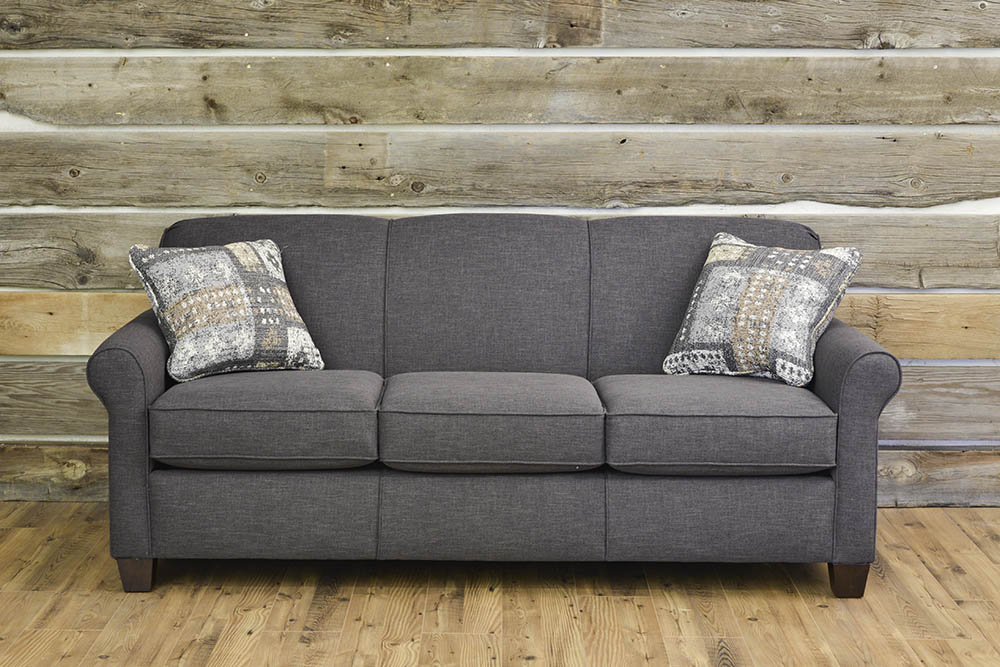 fabric 3 seat sofa with 2 pillows